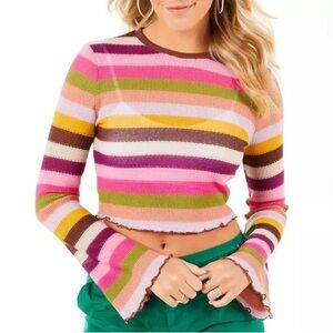 Striped colorful cropped shirt